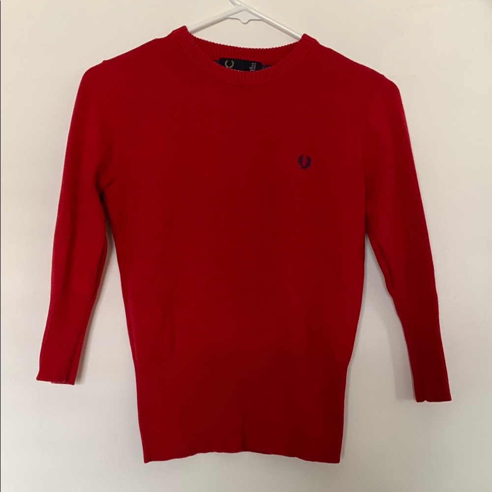 Fred Perry Red Crew Neck Sweater